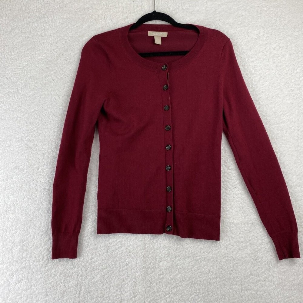 Banana Republic Burgundy Cardigan Sweater